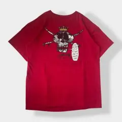 90’s《old stussy》Tシャツ　ショーン文字　ボーンデザイン　赤　希少