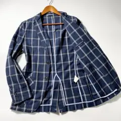 UNITED ARROWS テーラードジャケット アンコン チェック リネン