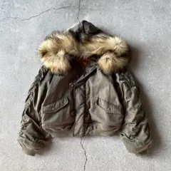 N2B flight bomber jacket N-2B khaki 短丈 M