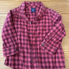 babyGap 赤のチェック 長袖シャツ 18-24ヶ月