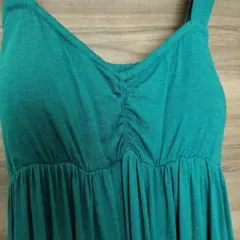 【美品】ターコイズ グリーンキャミワンピース ロング