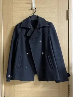 グローバーオール 銀ボタンピーコート ウール混合M