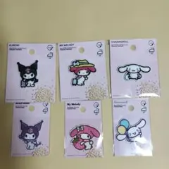 新品未開封　サンリオキャラクターパイルワッペン キャラクターワッペン6点セット