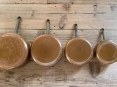 Les Cuivres De Faucogney フランス製 片手鍋4個セット