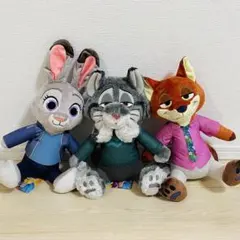 ディズニー ズートピア2 Lぬいぐるみ パウバート ニック ジュディ 3体セット
