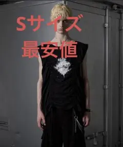 GRANCY シャーリングデザインラインストーングラフィックノースリーブT