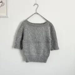 スナイデル　ふわふわニット　半袖　プルオーバー　ショート丈　無地　大人可愛い◎