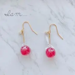 ラスト＊林檎飴のピアス イヤリング