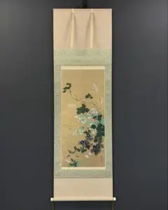 美品 掛け軸 酒井抱一筆「七草図」印刷 秋草 おもてなし - メルカリ