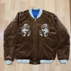 50s別珍スーベニアジャケットWHITE DRAGON× BLACK EAGLE