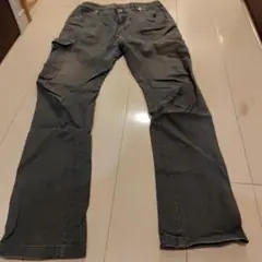 カーゴパンツ グレー 膝切り替え サイドポケット付き