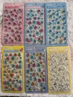しずくちゃん ボンボンドロップシール 6種セット ぷっくり 3Dステッカー