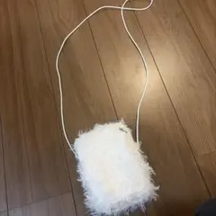 ホワイト ファー ショルダーバッグのサムネイル