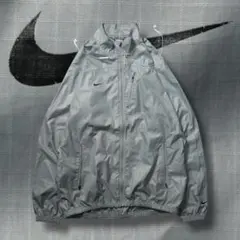00s y2k NIKE ナイロンジャケット テックグレー リップストップ 短丈