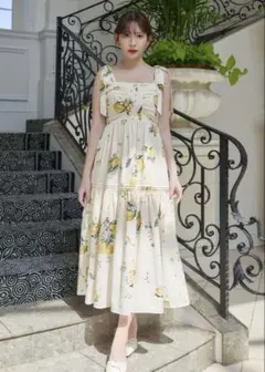 Capri Lemon Print Dress herlipto 新品　M herlipto Capri Lemon Print Dress M - メルカリ