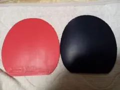 卓球ラバー２枚　ヤサカ　ラクザ7　黒　厚、　ヴィクタスV15 エキストラ 赤　厚