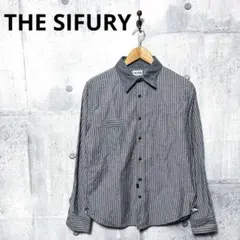 THE SIFURY シフリー メンズ 長袖 チンスト ストライプシャツ Mのサムネイル