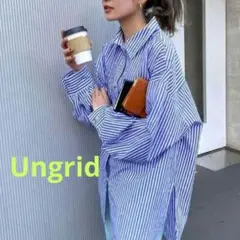 ●Ungrid●ストライプオーバーサイズルーズシャツ●着回し抜群◎美品★