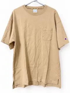 Champion チャンピオン バックロゴ ポケットTシャツ ベージュ L