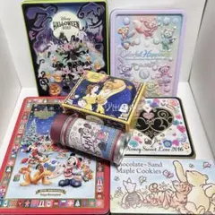 ディズニー 空き缶 20周年 美女と野獣 カラフルハピネス レトロ アンティーク
