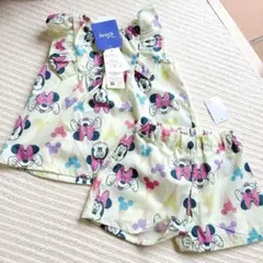 ✳︎新品未使用タグ付✳︎しまむらリラ　ミニーセットアップ　夏パジャマ　フリルブラウスのサムネイル