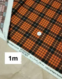 USAコットン　チェック柄　オレンジ　Riley Blake　1m