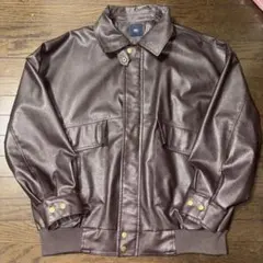 MONO-MARTのヴィンテージライクフェイクレザーブルゾン