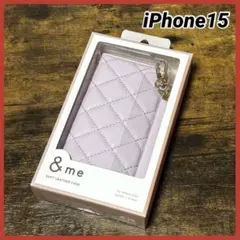 ＊iPhone15 手帳型iPhoneケース ラベンダー ＆me ソフトレザー