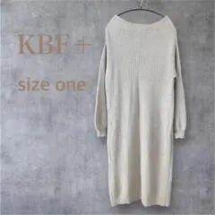 S083 ケービーエフプラス ニットワンピース F グレージュ ロング