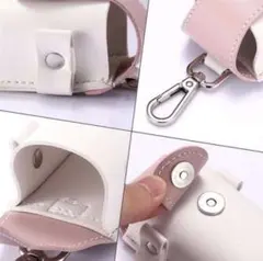 ゴルフボールケース ホワイト&ピンク ゴルフポーチ ボール入れ 2個収納