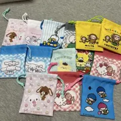 산리오 キャラクターズ 巾着袋 14点セット