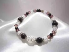 ブレスレット　パワーストーン（天然石）ガーネット　クラック水晶