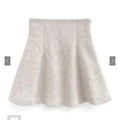 GRL インパン裏地付きツイードスパンコールミニスカート[ta168]アイボリー