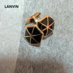 LANVIN カフス 六角形 ブラック エナメル ゴールド ヴィンテージのサムネイル