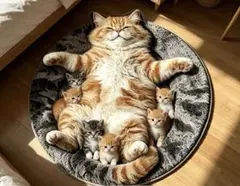 【新品未使用品】猫 親子 デザイン 玄関マット