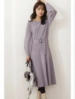プロポーションボディドレッシング タックスリーブニットワンピース フェミニン