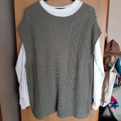 ＊OLIVE des OLIVE＊インナー付きオーバーサイズニットベスト＊