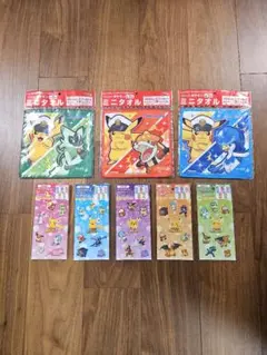 ♦️ポケモン♦️ミニタオル 3枚︰シール 5種♦️8点セット♦️