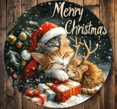 【再入荷】Xmas終わっても 飾りたい猫のクリスマス ウェルカムボード