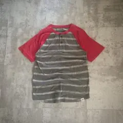 00s old gap striped henley neck tee