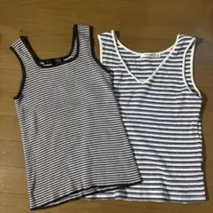 ボーダーのタンクトップ2枚セット