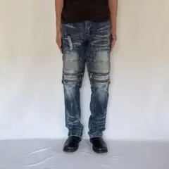 90s archive rivet crash fade denim pants - メルカリ