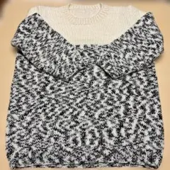 白と黒のニットセーター