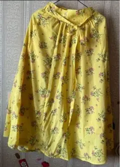 未使用 earth music&ecology 小花柄 ロングスカート イエロー