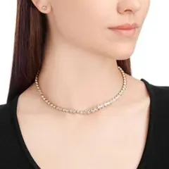 新品SWAROVSKI Tennis ネックレス ピアス セット スワロフスキー
