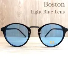 ボストン サングラス／ブルー レンズ／ブラック フレーム／メンズ・レディース★