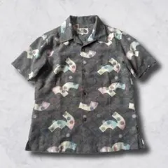 【希少】TNF 和柄 レーヨン アロハシャツ 茶タグ ノースフェイス 半袖 開襟のサムネイル