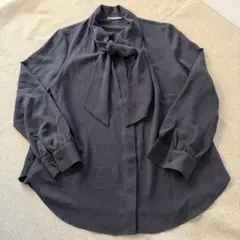 セオリー　theory luxes ボウタイブラウス　紺　ネイビー　38