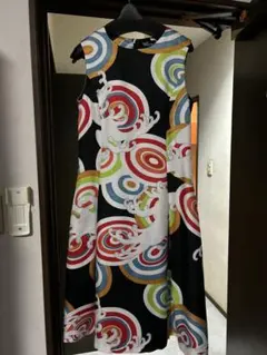 値下げ！　Pagong着物柄ノースリーブワンピース M