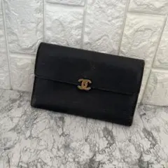 CHANEL シャネル カーフスキン 三つ折り 長財布